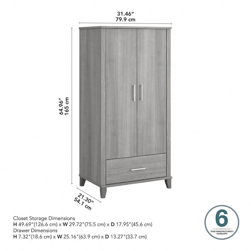 Somerset Hoher Eingangsschrank mit Türen und Schublade von Bush Furniture