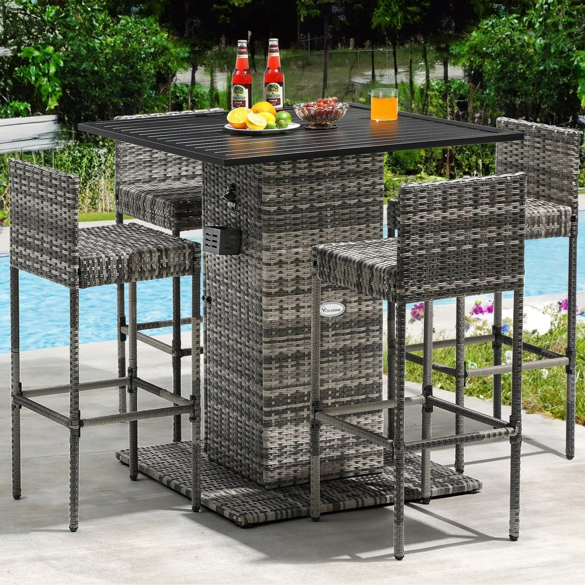 Moasis 5-teiliges Outdoor-Möbel-Set aus Polyrattan – 5-teilig