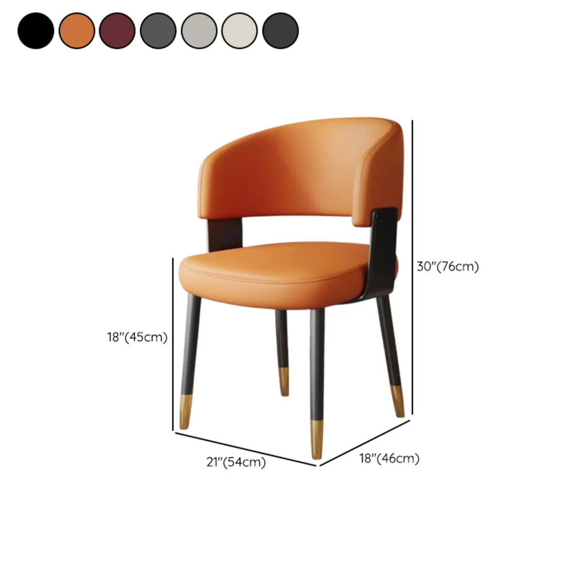 Modern gepolsterter Esszimmerstuhl in Glam-Optik mit Lederbezug
