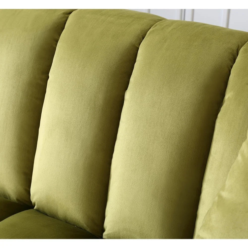 Wandelbares Schlafsofa für das Wohnzimmer mit stoffbezogener Rückenlehne in Rillenoptik