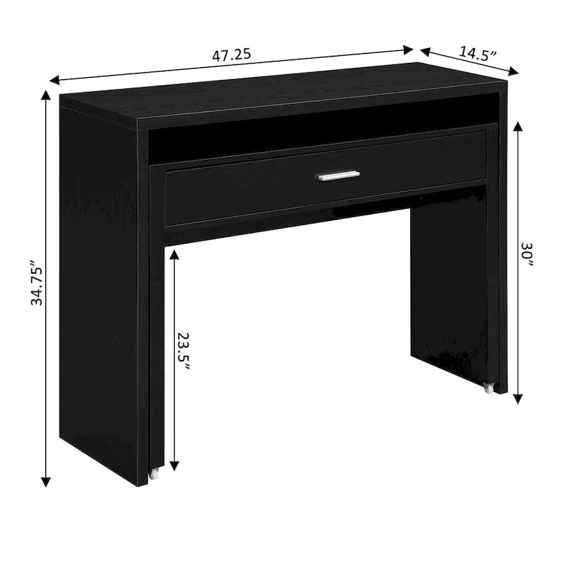 Convenience Concepts Newport JB Konsolentisch/Schreibtisch mit Schublade und Aufsatzaufsatz