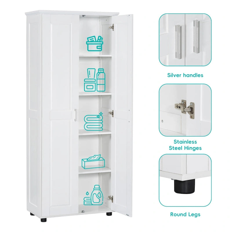 Badezimmerschrank mit zwei Türen, verstellbarem Regal und MDF-Platte