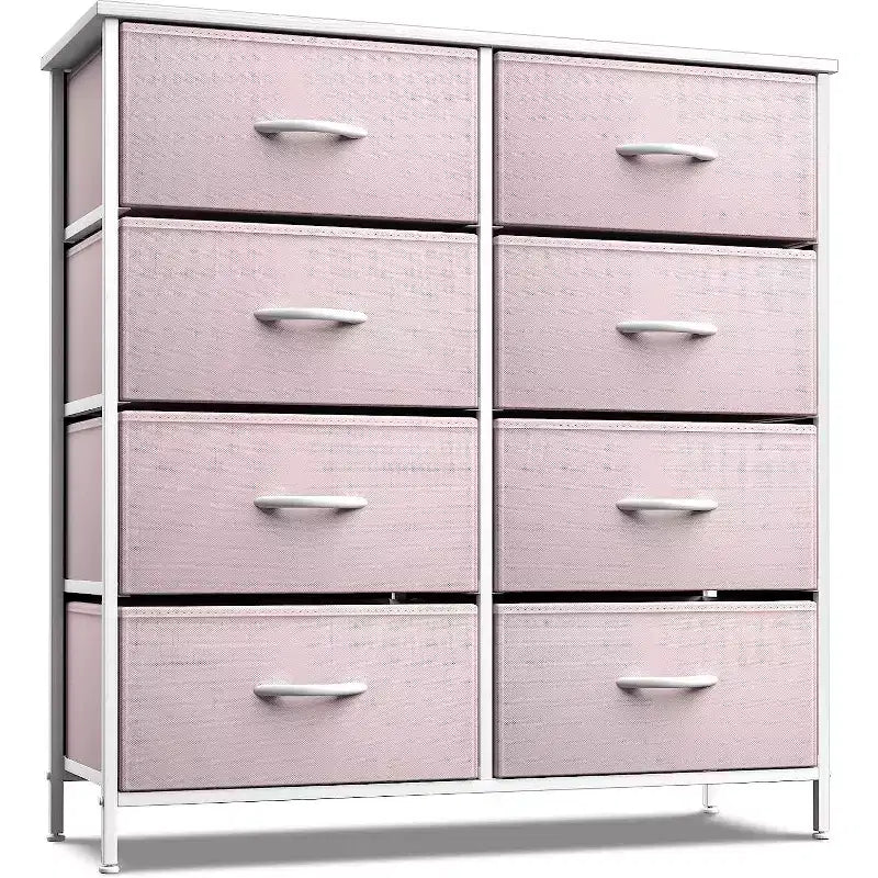 Sorbus Kommode mit 8 Schubladen – Aufbewahrungsmöbel mit Stahlrahmen, Holzoberfläche und Stoffkörben – für Schlafzimmer, Kleiderschrank, Büro und mehr