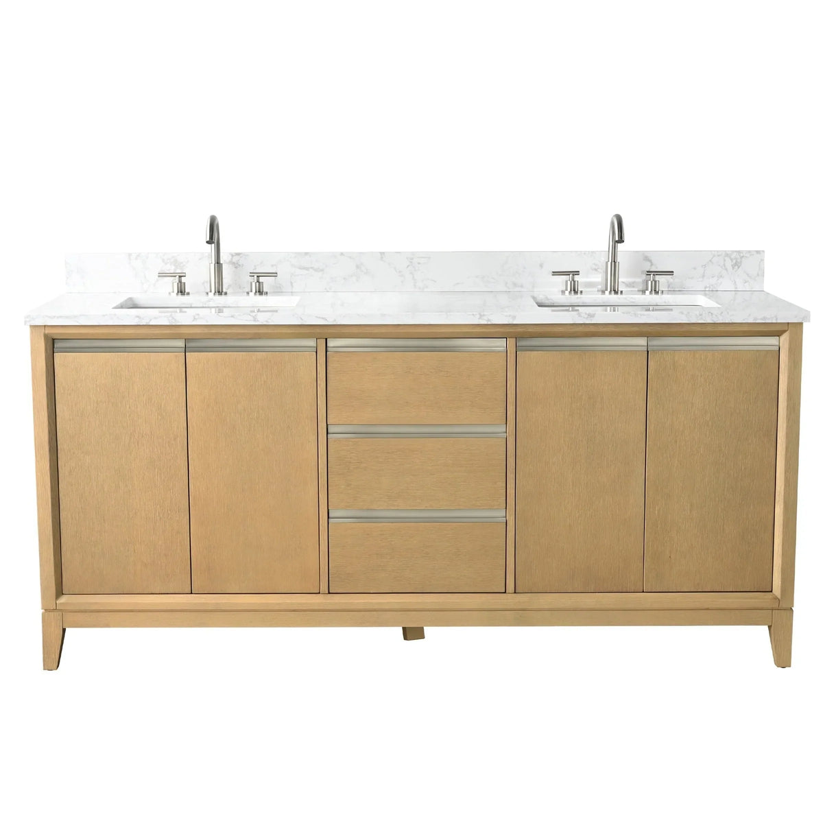 Vanity Art Badezimmerschrank mit Keramikwaschbecken und Platte aus technischem Marmor