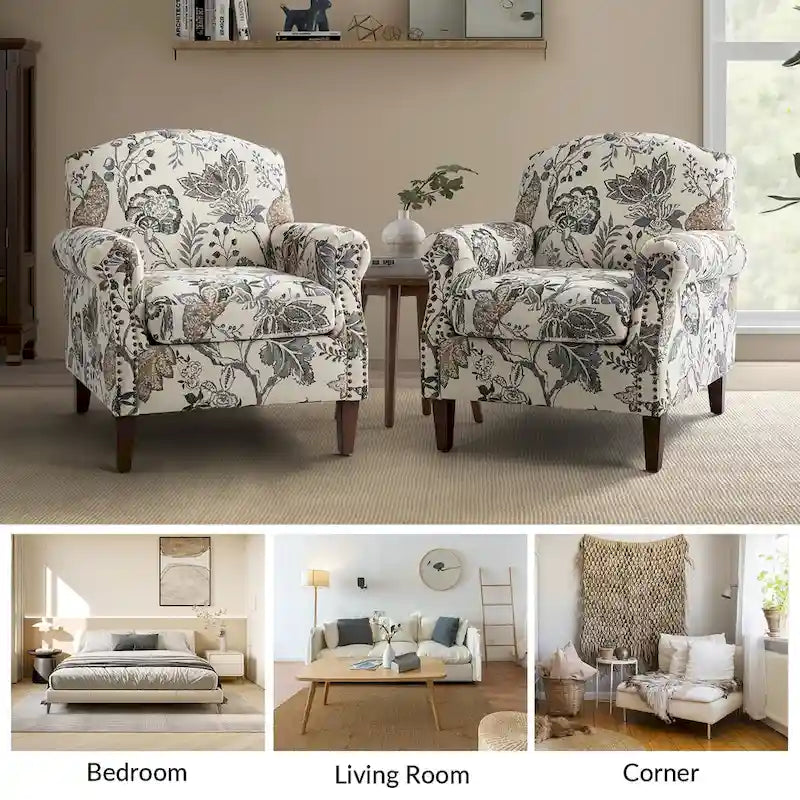 Giampiero Wohnzimmer-Sessel mit Ziernägeln, 2er-Set von HULALA HOME