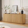 JVNOXK Sideboard mit welliger Holzmaserung, vertikale Streifen, TV-Schrank, geeignet für Schlafzimmer/Eingangsbereich. Naturholz, 64B  15T  24H