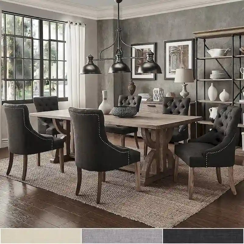 Paloma Farmhouse 7-teiliges Esszimmer-Set aus Altholz von iNSPIRE Q Artisan