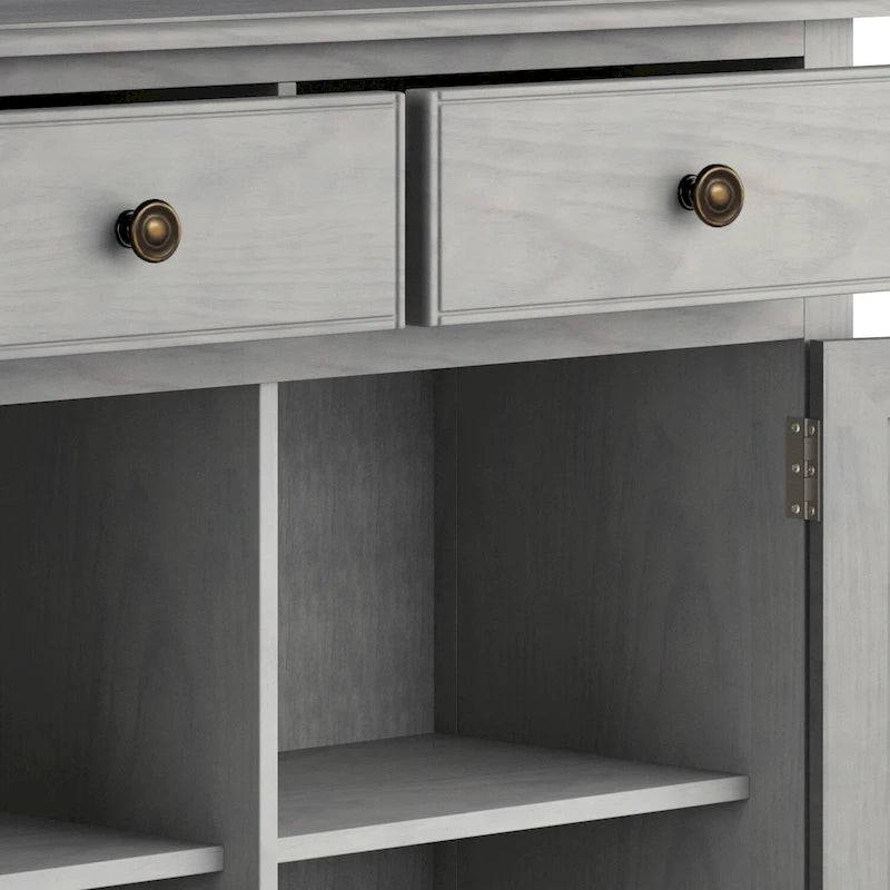WYNDENHALL Hampshire 40 Zoll breiter Aufbewahrungsschrank für den Eingangsbereich aus Massivholz im traditionellen Stil - 40w x 15t x 36h