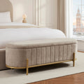Aufbewahrungshocker – Chenille Hellgrau