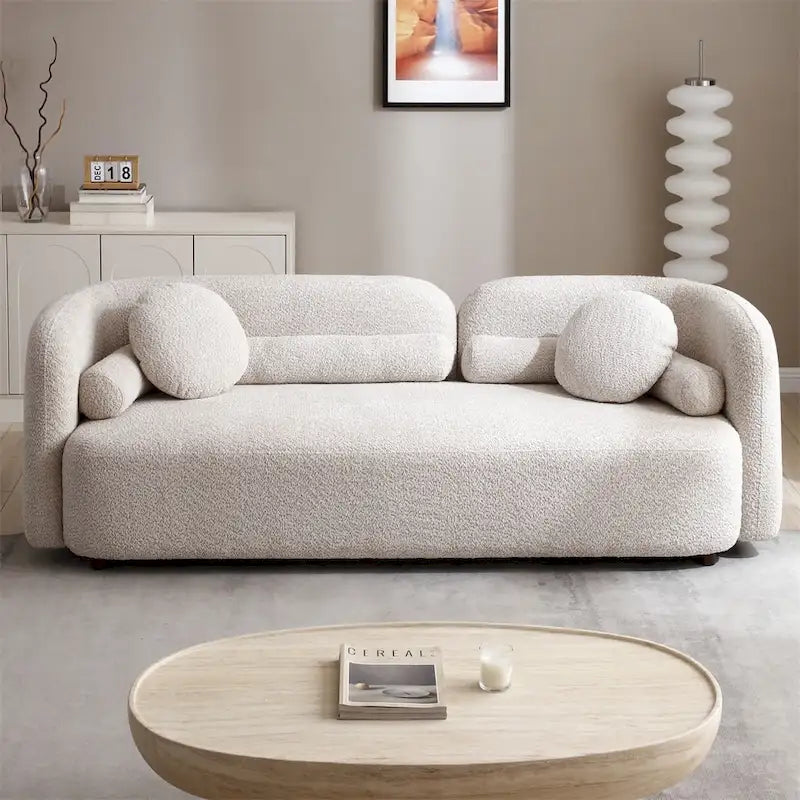 Modernes, bequemes 3-Sitzer-Sofa mit Samtbezug und Füßen