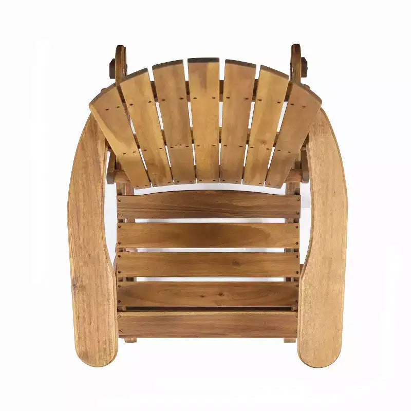 Okak Rustikaler Adirondack-Schaukelstuhl, Premium Akazienholz-Akzentstuhl, 1 Stk., Outdoor-Relaxsessel für Veranda, Garten & Hinterhof, Natur
