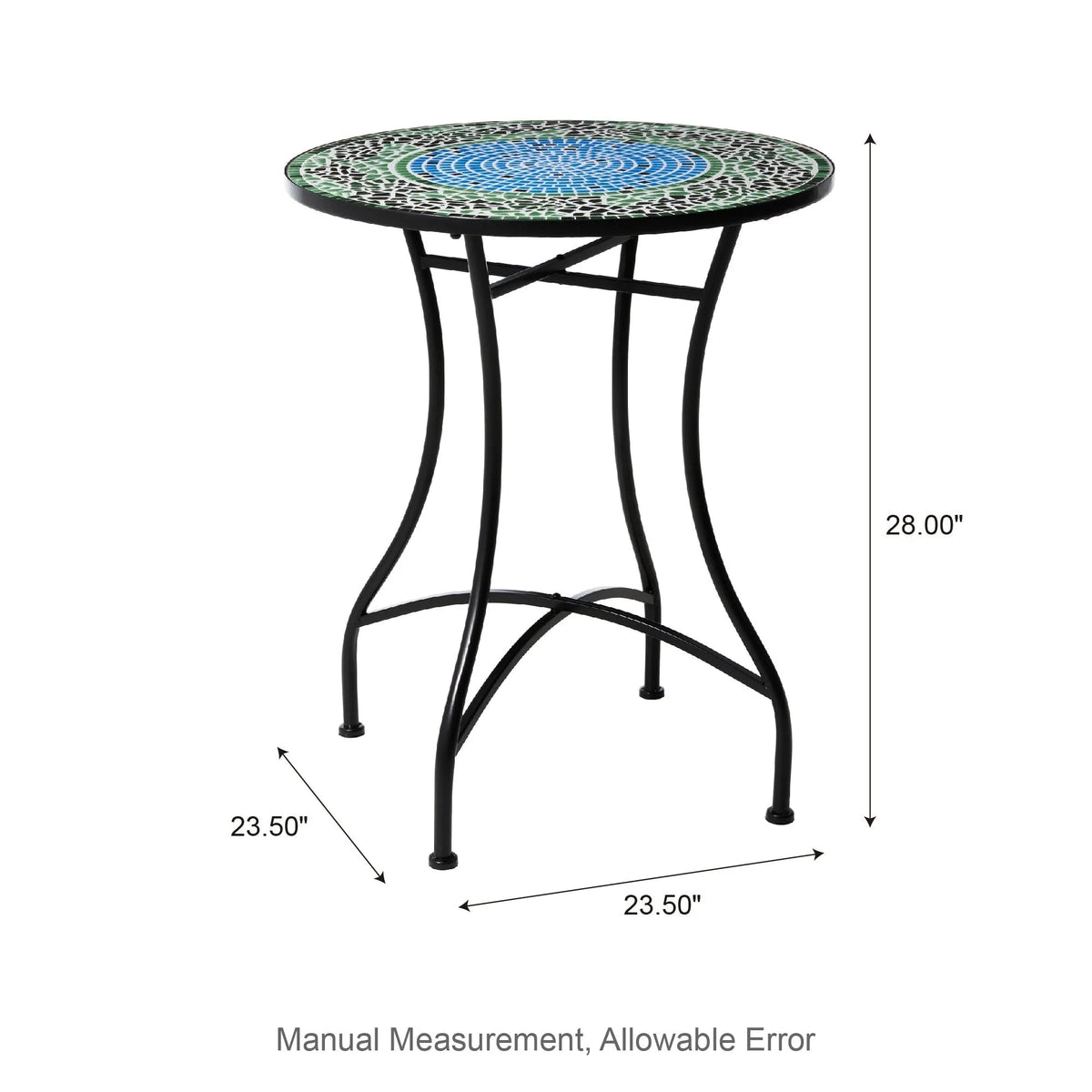 Glitzhome Klappbares Bistro-Set aus Metall für den Außenbereich, 3-teilig, Terrassentisch und Stühle