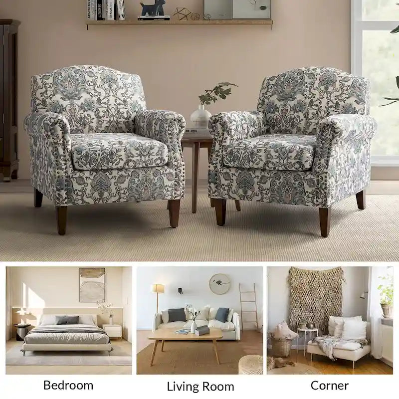 Giampiero Wohnzimmer-Sessel mit Ziernägeln, 2er-Set von HULALA HOME