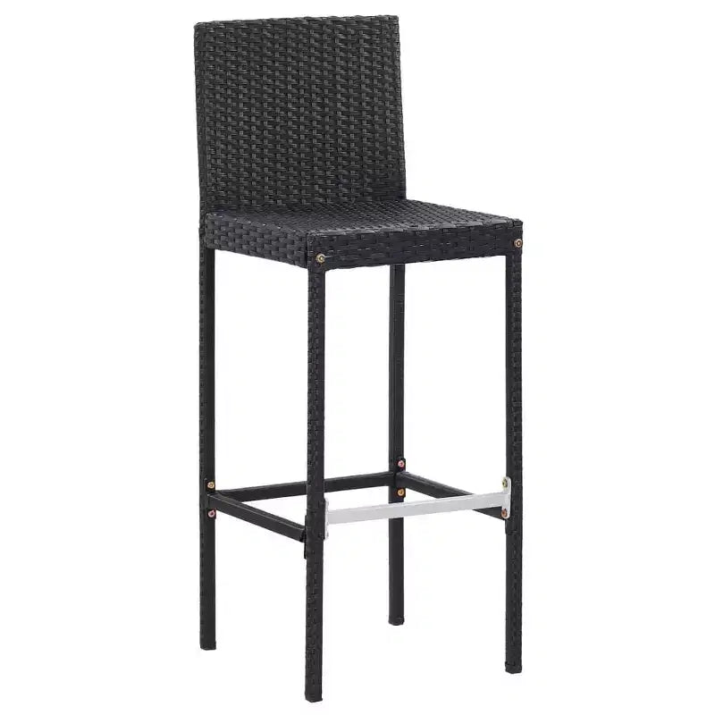 vidaXL Terrassenbar-Set 7-teilig Outdoor-Bartisch und Barstühle aus schwarzem Poly Rattan