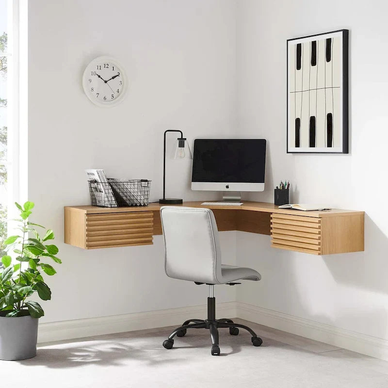 Render Wandmontierter Eckschreibtisch