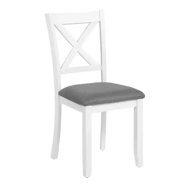 GDFStudio Loren modernes 7-teiliges Esszimmer-Set aus Massivholz mit gepolstertem Tisch und Stühlen