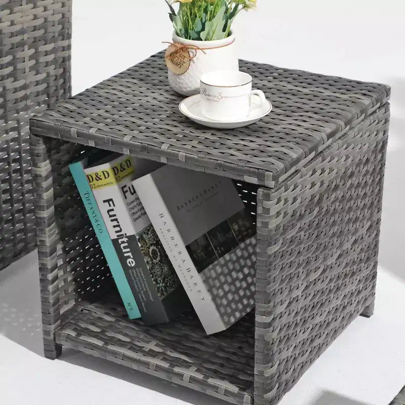 Sunsitt 5-teiliges Outdoor-Lounge-Set mit Sesseln, Hockern und Couchtisch, weiß
