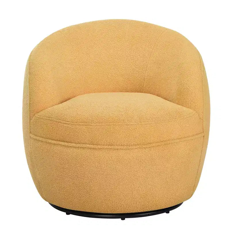 Roundhill Furniture Galleria 360° drehbarer Barrel Chair aus Kunst-Lammfell