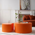 Modernes, glamouröses rundes Satztisch-Set für das Wohnzimmer (2-tlg.), nicht montiert