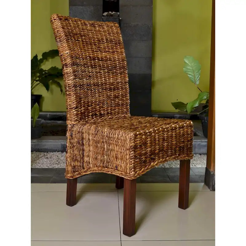 Arizona Esszimmerstuhl aus gewebtem Abaca/Mahagoni (2er-Set)