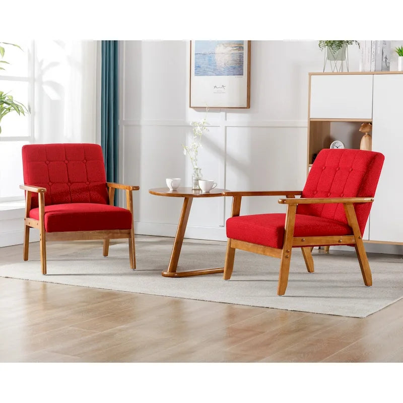 2er-Set Akzentstühle mit Beistelltisch, Armlehnstuhl für Wohnzimmer, Schlafzimmer, Büro - 78,0 cm H * 64,5 cm B * 71,0 cm T