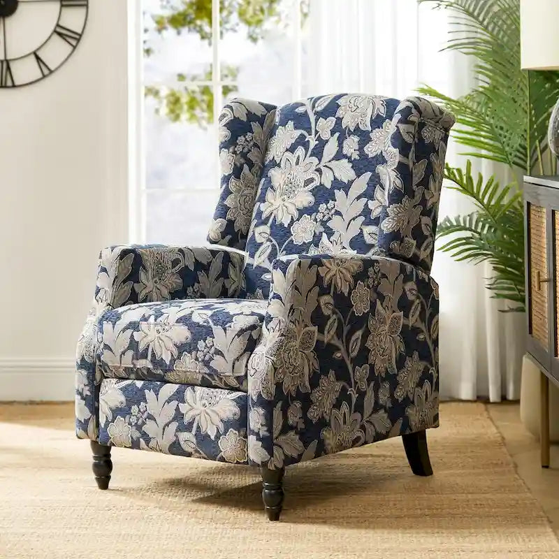 Manueller Mid-Century-Modern-Relaxsessel mit Rückstellfunktion und Ohrensesseldesign