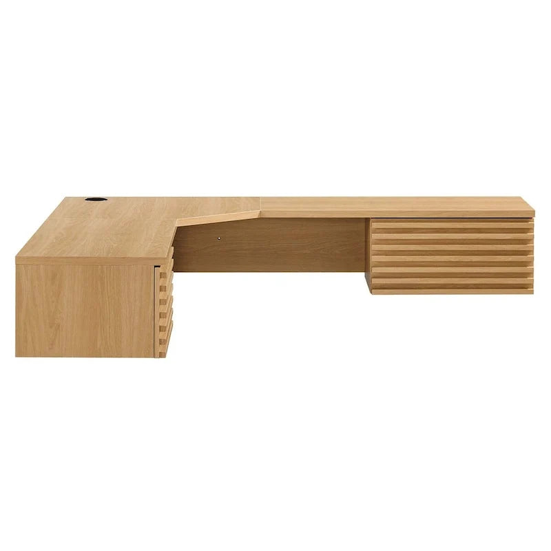 Render Wandmontierter Eckschreibtisch