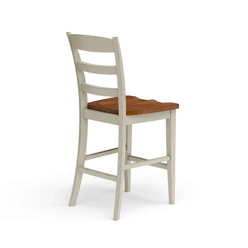 Homestyles Monarch 3-teiliges Kücheninsel-Set aus cremeweißem Holz mit ausklappbarer Holzplatte – 48 x 25 x 36