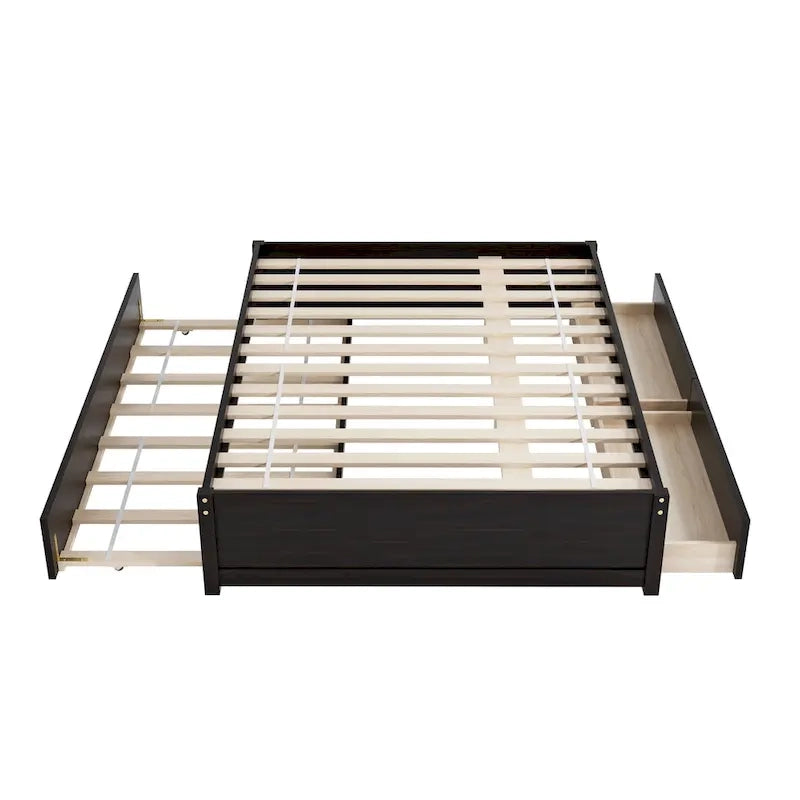 Doppelbett mit Einzelbett-Schiebebett und zwei Schubladen