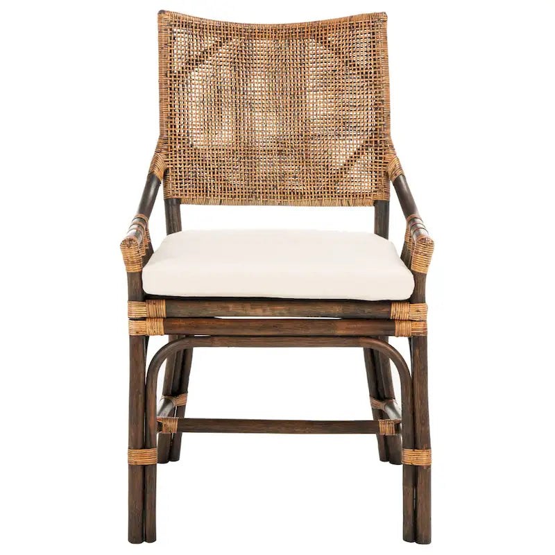 Küstendesign Rattan-Stuhl mit Kissen, 22 B x 24 L x 37 H, 22 B x 24 T x 37 H