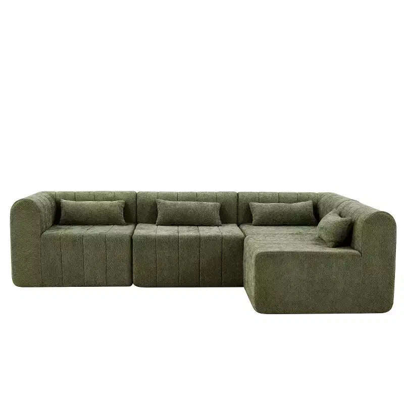 145.5 Modernes, wandelbares Ecksofa, Polster-Ecksofa für 4 Personen mit Schaumstoffkern, L-förmiges Wohnzimmer-Sofa-Panipeachy