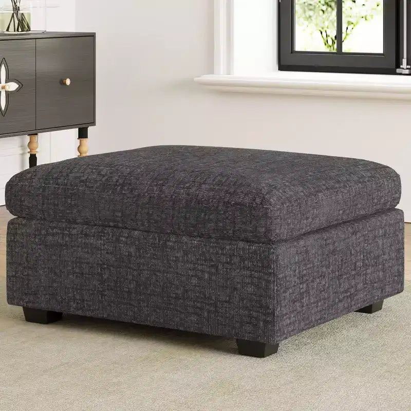 Belffin Chenille-Ottoman-Modul – Modulare Fußstütze mit Stauraum, hautfreundlichem Stoff und Schnellmontage-Design