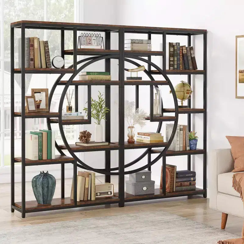 Lantine 5-Ebenen-Bücherregal mit 9 offenen Ablagefächern