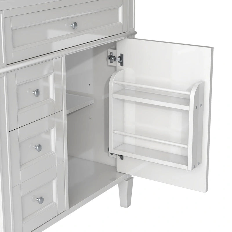 Badezimmerschrank mit integriertem Waschbecken und Kippschublade