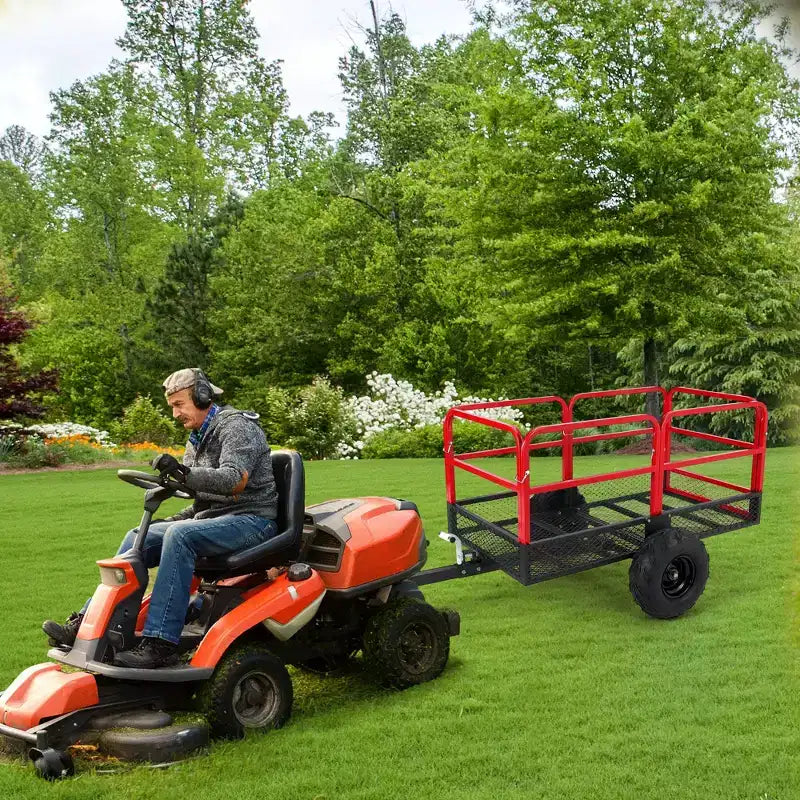 Anhänger, Garten-Kipper, 1500 lb Tragkraft, 22 Kubikfuß, robuster Stahl-ATV-Anhänger mit 2 Rädern, Rasenmäheranhänger für Traktor, ATV, UTV