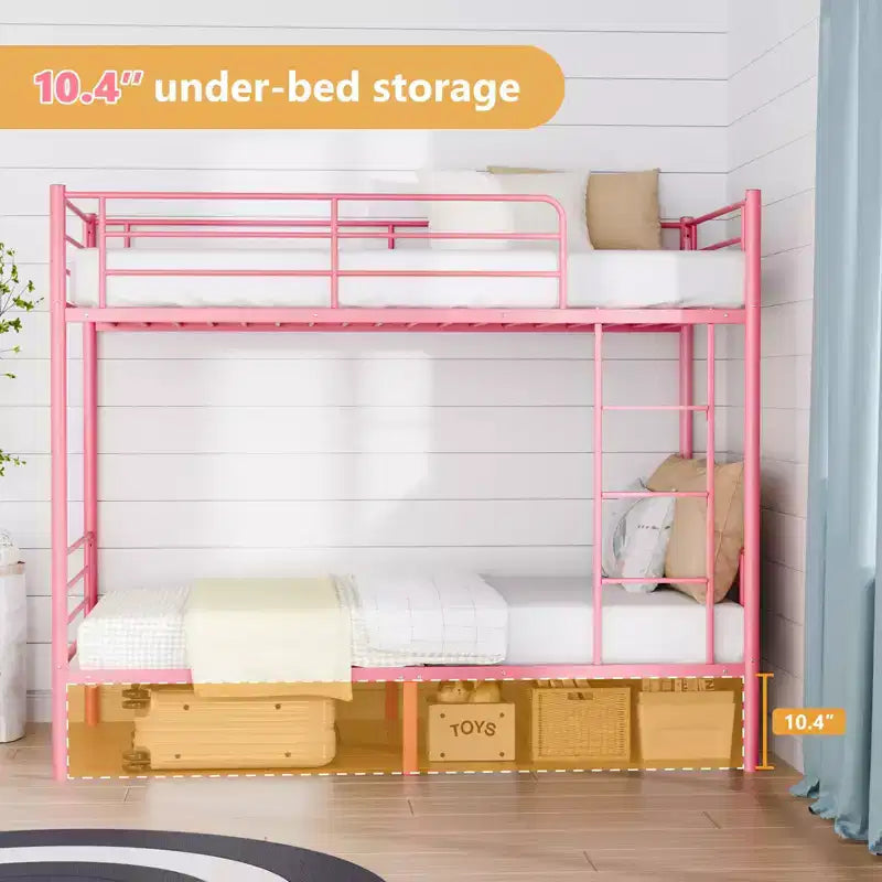 Karl Home Etagenbett aus Stahl für zwei Personen, mit Leiter, für Schlafzimmer oder Wohnheimzimmer, für Kinder und Erwachsene