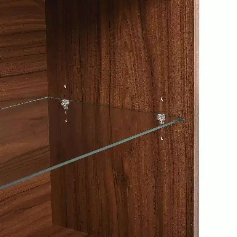 Kleiderschrank-Insel mit 6 Schubladen, Glas-Präsentationsplatte & offenen Regalen