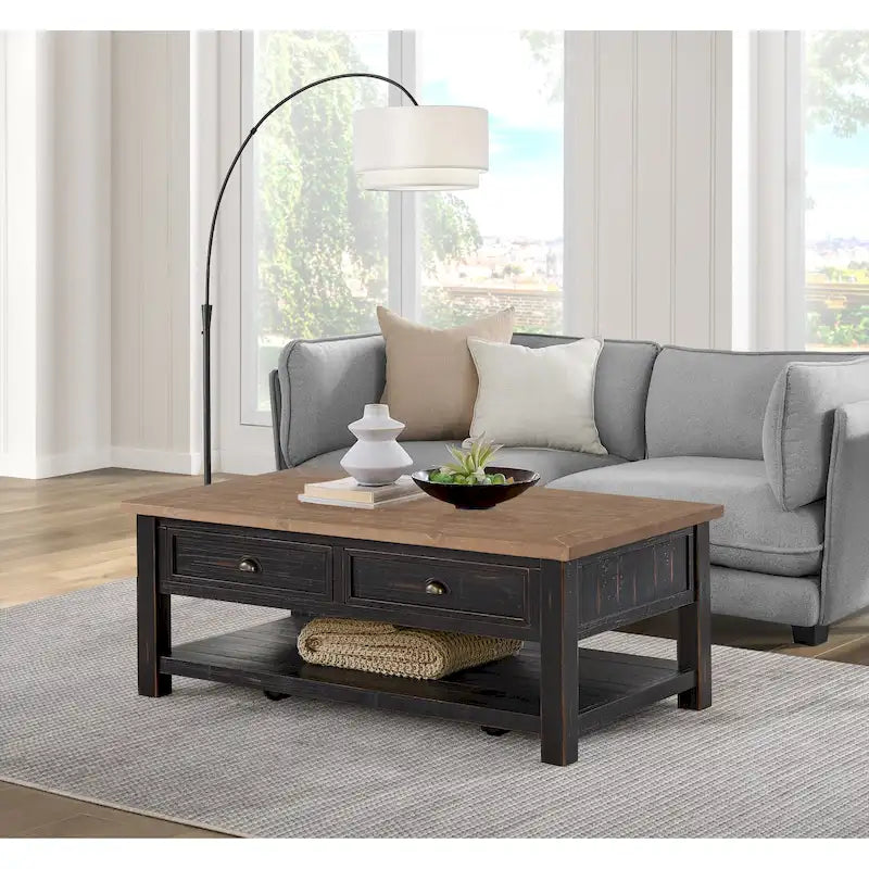 The Gray Barn Downington Couchtisch aus Massivholz mit 2 Schubladen