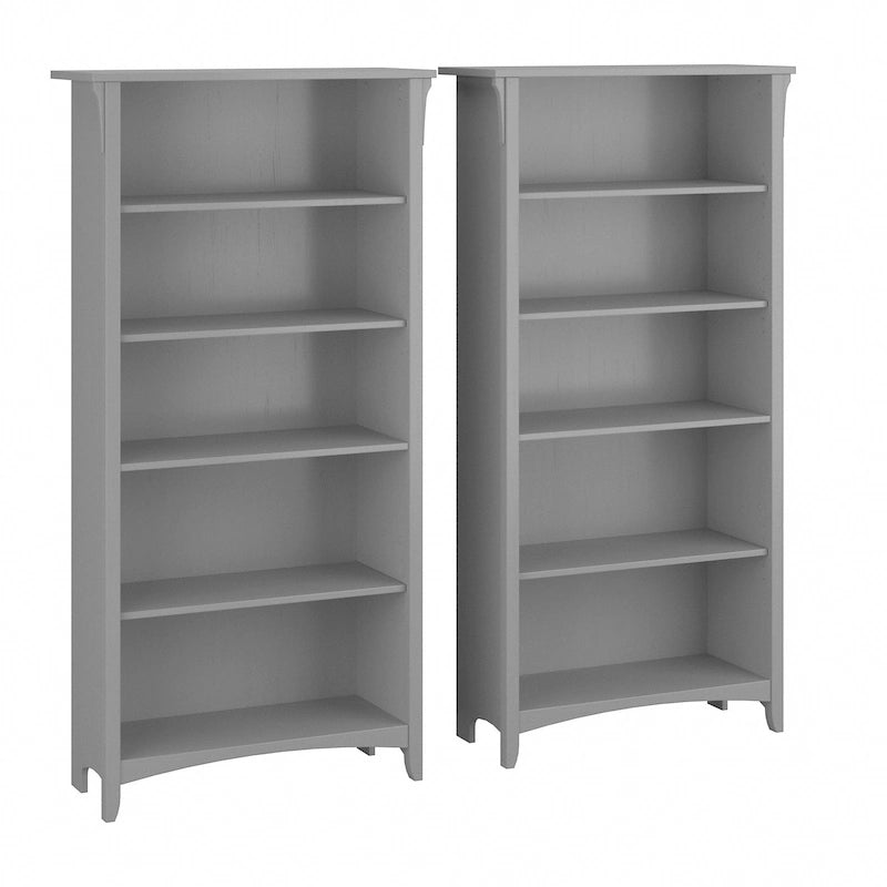 Salinas hohes Bücherregal mit 5 Ablagefächern (2er-Set) von Bush Furniture