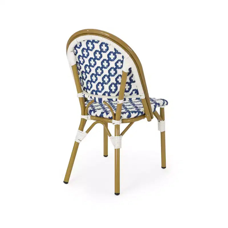 Christopher Knight Home Baron Bistro-Stühle mit geflochtenem Rattan und Aluminiumgestell (4er-Set)