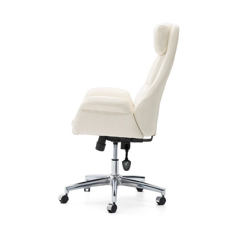 Glitzhome 48-Zoll Mid-Century verstellbarer Drehstuhl aus Kunstleder fürs Büro