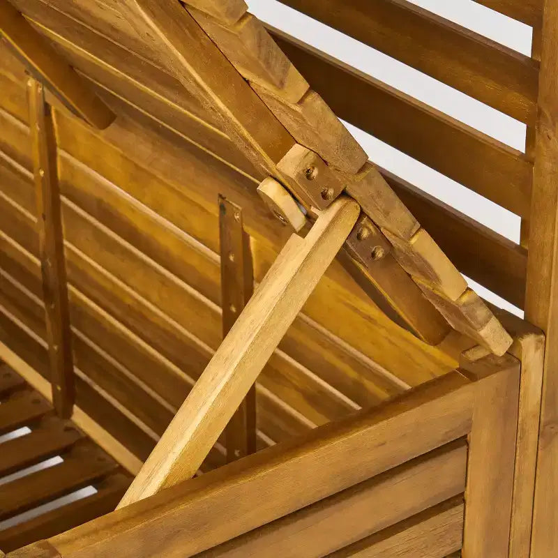 Christopher Knight Home Andrusia Rustikale Garten-Aufbewahrungsbank aus Akazienholz mit Ablage, Teak-Optik