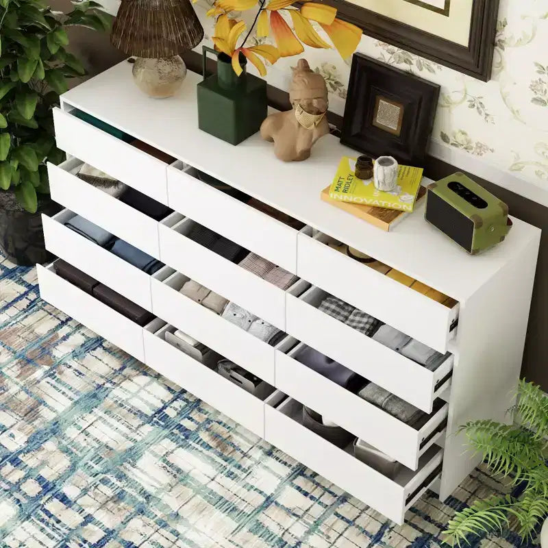 Famapy Moderne Kommode mit 12 Schubladen, eleganter Schubladenschrank