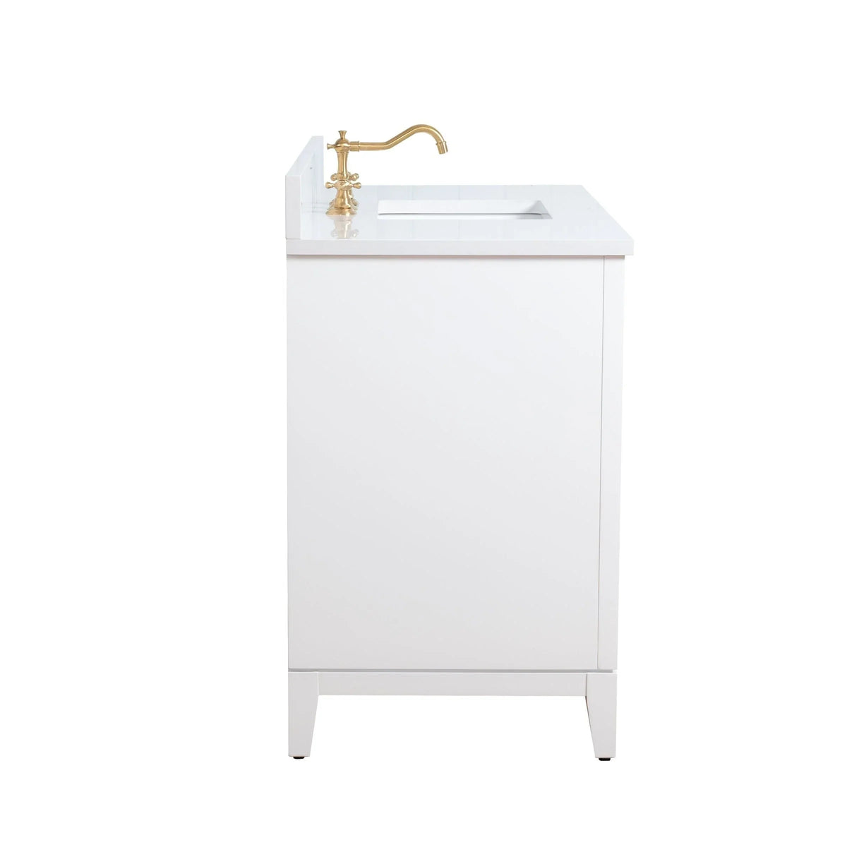 Vanity Art Badezimmerschrank mit Keramikwaschbecken und Platte aus technischem Marmor