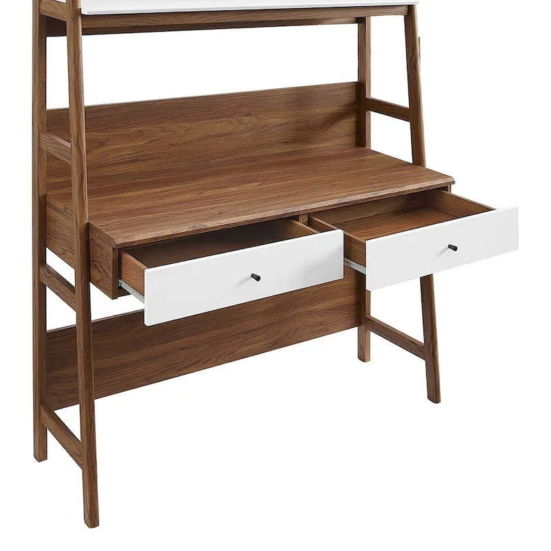 Schreibtisch mit Bücherregal und Schubladen