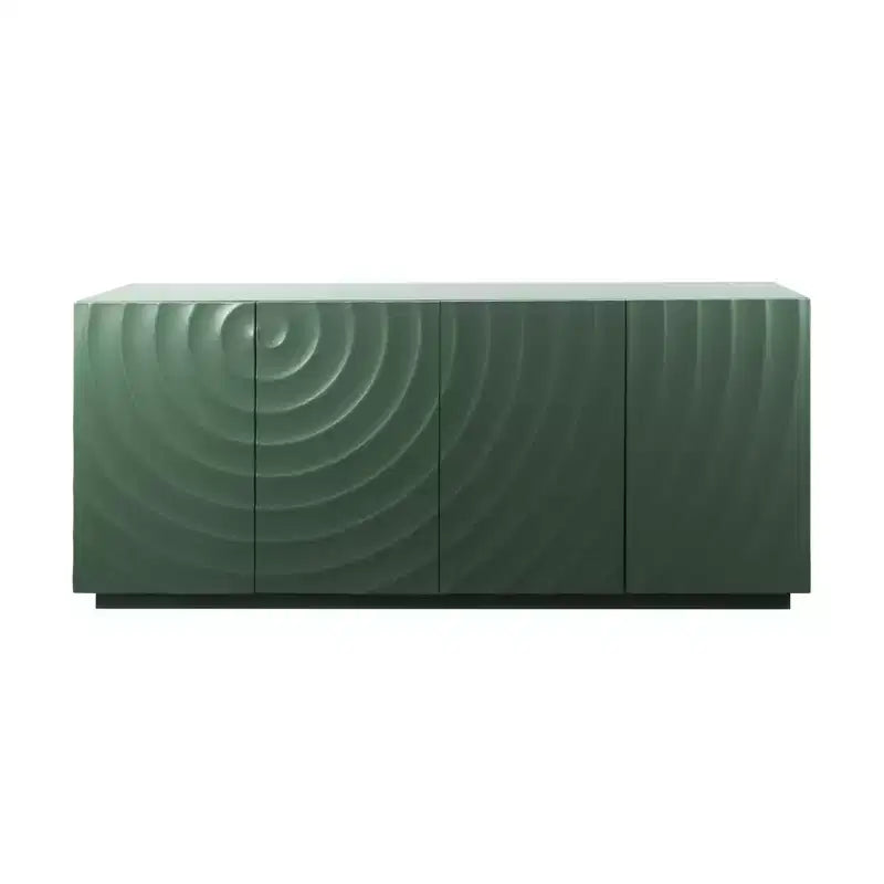 Clihome Sideboard, grüner Akzentschrank mit 4 Türen, moderner Vorratsschrank im Mid-Century-Stil, Konsolenschrank, Flurschrank