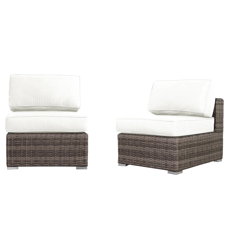 LSI Antibes 12-teiliges Lounge-Set aus grauem Flechtwerk und Aluminium