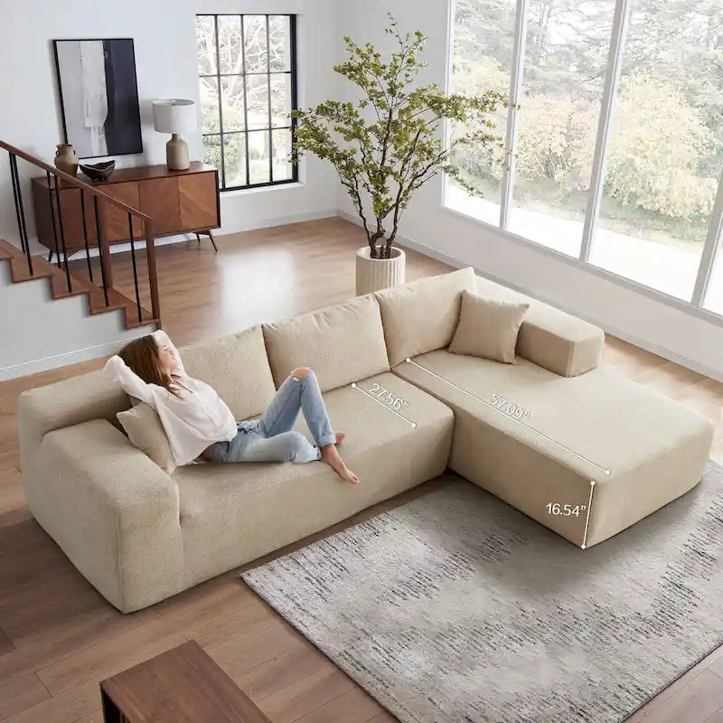 Modernes Polster-Chaiselongue-Sofa mit Kissen für das Wohnzimmer