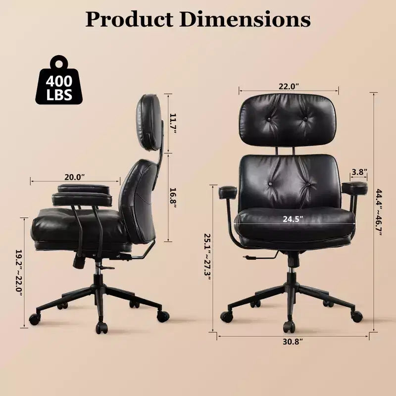 HOMLUX ergonomischer Chefsessel mit hoher Rückenlehne und Neigefunktion, komfortabler Lenden- und Nackenstütze
