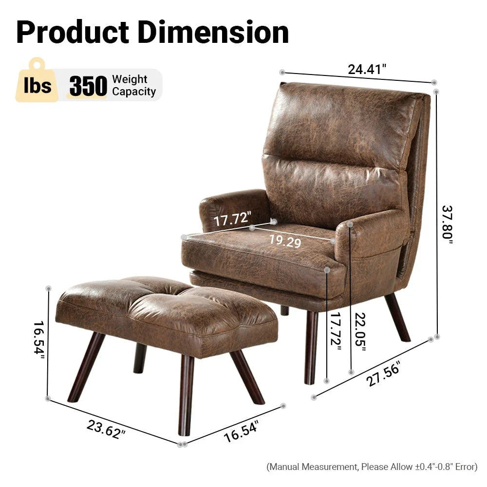 Verstellbarer Relaxsessel mit Fußhocker